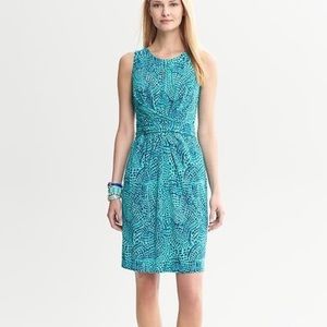 Banana Republic Issa Collection Blue Teal Spotted Sleeveless Dress - Size 2
